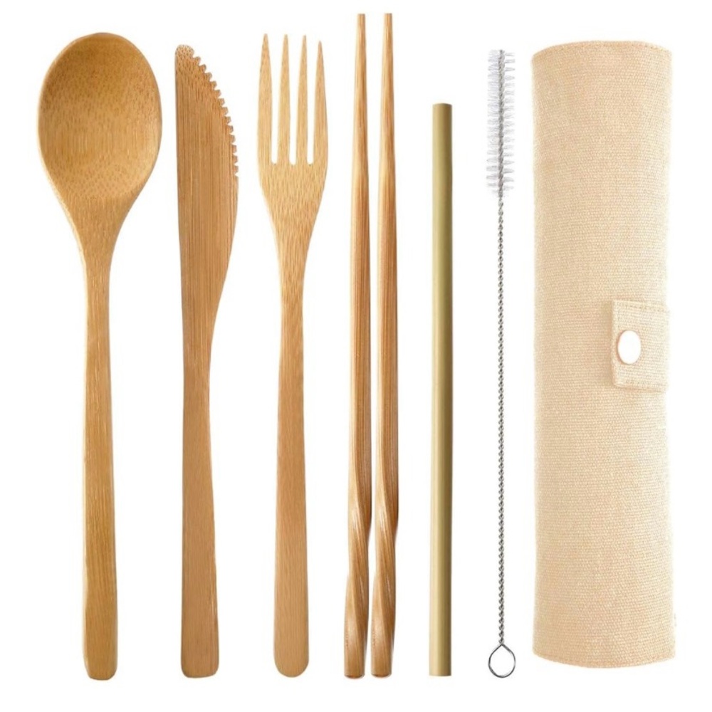 2 Eco-Friendly Bamboo Cutlery Set